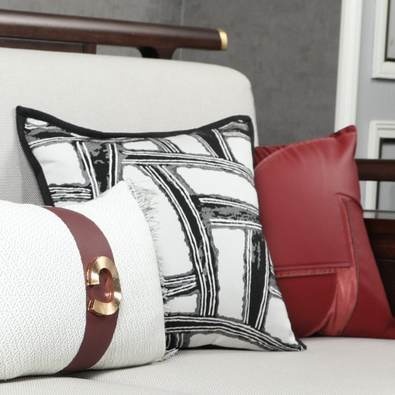 Red Designer Rosewood Sofa Cushion