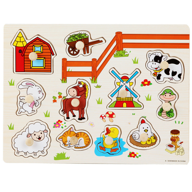 Montessori Wooden Puzzle Set for Kids with Letters & Shapes
