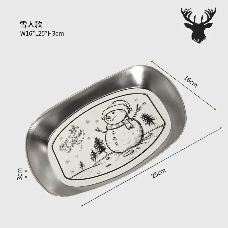 Outdoor Camping Fruit Tray - Vintage Metal Snack Plate