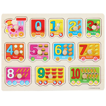 Montessori Wooden Puzzle Set for Kids with Letters & Shapes