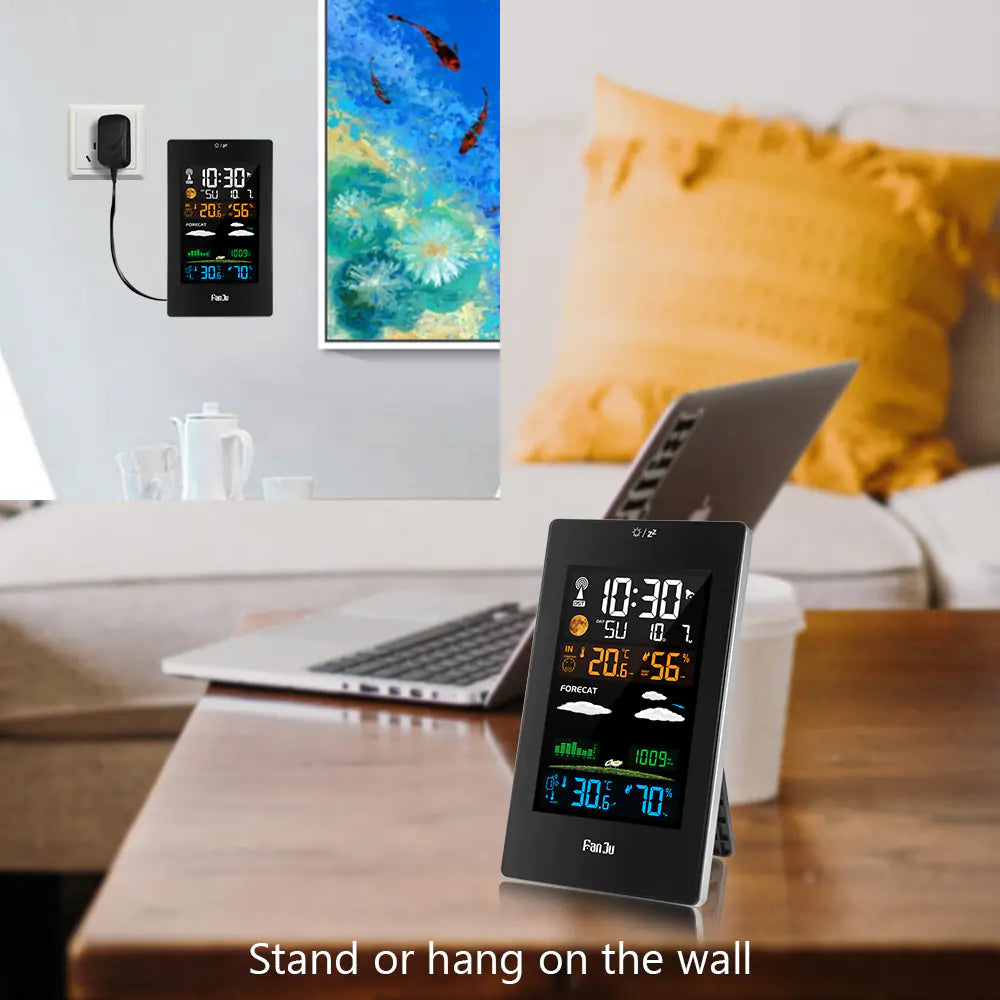 Wireless Wall-Mounted Temperature and Humidity Sensor Clock