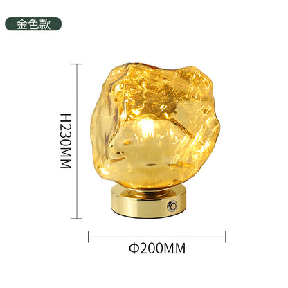 Creative Lava Stone Glass Table Lamp for Bedroom Decor
