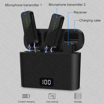 Compact Wireless Lavalier Microphone with Dual Channel