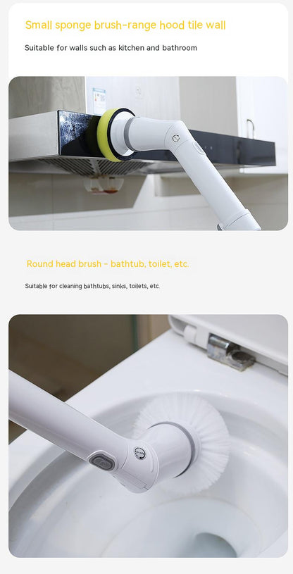 Electric Telescopic Scrubber with Long Handle Brush