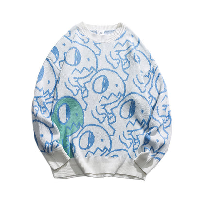 Men's Cartoon Pattern Collision Jumper