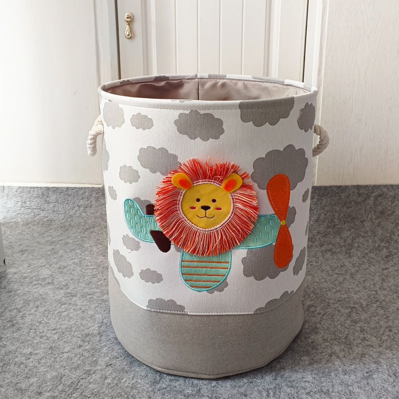 Cartoon Kids Fabric Toy Storage Basket Organizer Set