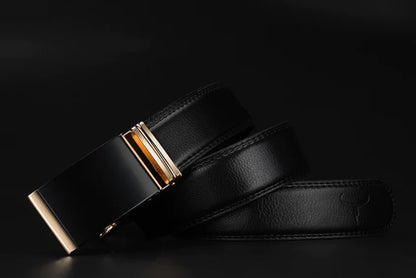 COWATHER Men's Genuine Leather Automatic Buckle Belt