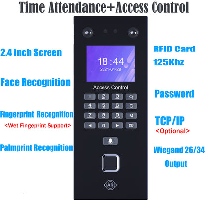 Face Recognition Palmprint Time Attendance Machine