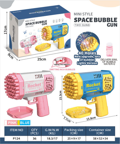40-Hole Automatic Light-Up Bubble Machine for Outdoors