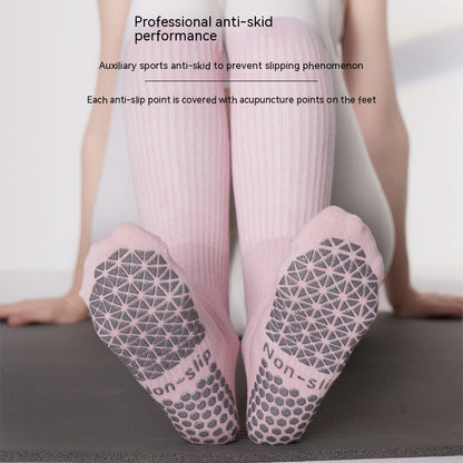 Women's Non-slip Long Pilates Workout Socks for Yoga