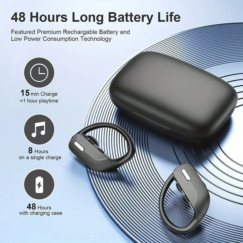 Wireless Sports Earbuds with Earhooks and Microphone