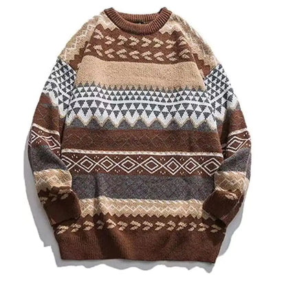 Loose Retro National Trend Pullover Sweater for Women