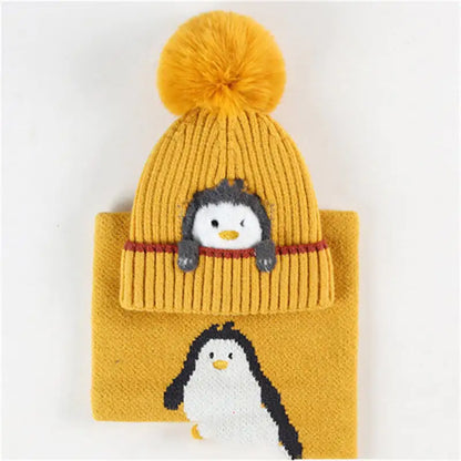Knitted Scarf and Warm Winter Hat for Kids