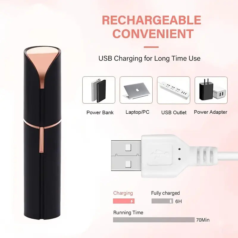 Painless Waterproof Facial Hair Remover with LED Light