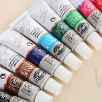 12-Color Acrylic Paint Set with Brushes for DIY Crafts