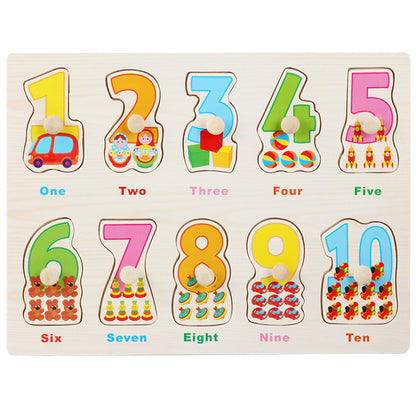 Montessori Wooden Puzzle Set for Kids with Letters & Shapes