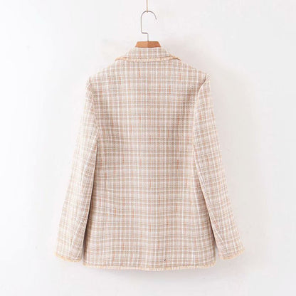 Chic Tweed Double-Breasted Jacket and Shorts Set