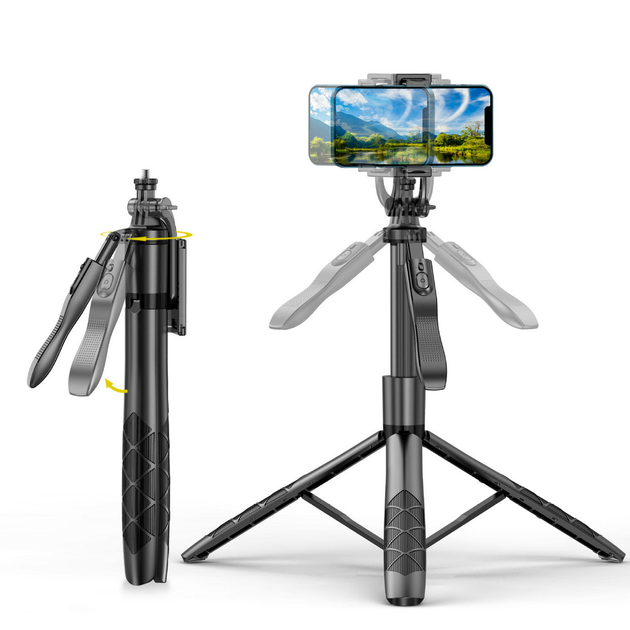 Bluetooth Selfie Stick Tripod with Dual Lights and Stabilizer