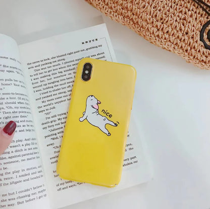 Cat Phone Case, Yellow Apple Phone Cover