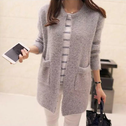 Mongolian Cashmere Pocket Long Cardigan Sweater