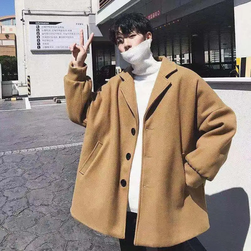 Woolen Mid-Length Trench Coat