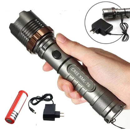 High-Intensity Rechargeable T6 Flashlight