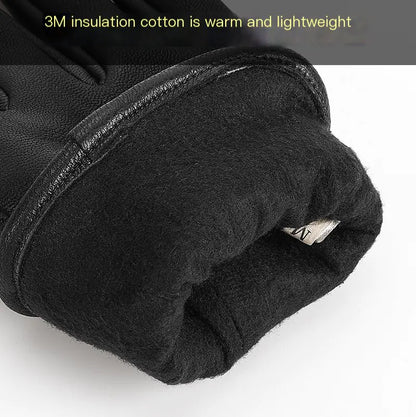 Winter Yellow Sheepskin Gloves for Outdoor Riding