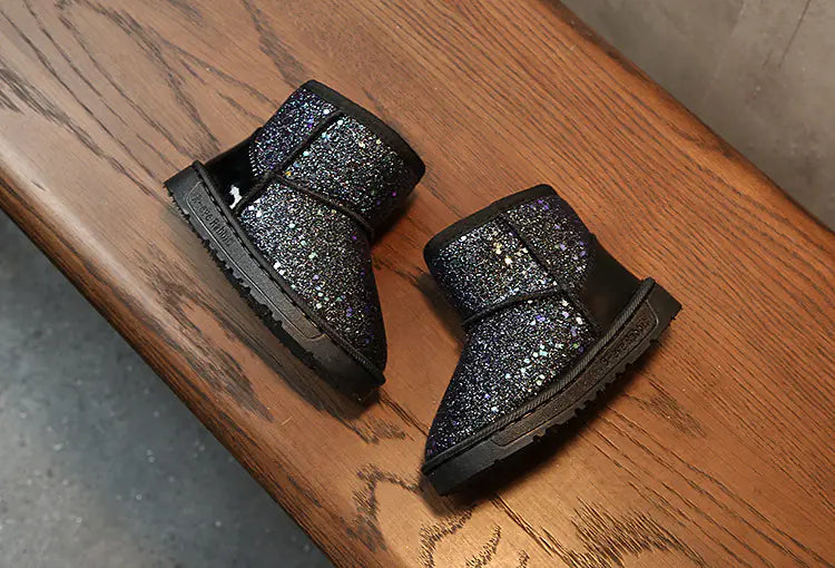 Kids' Sequin Winter Snow Boots - Warm & Stylish