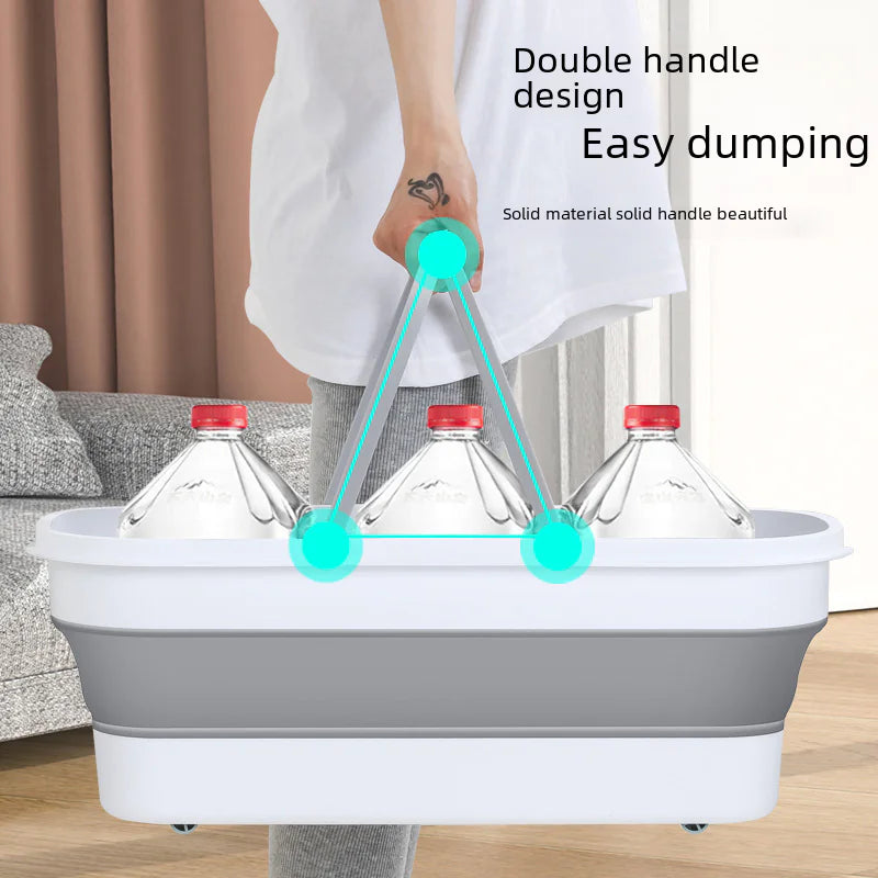 Portable Folding Silicone Car Wash Bucket (Rectangular)