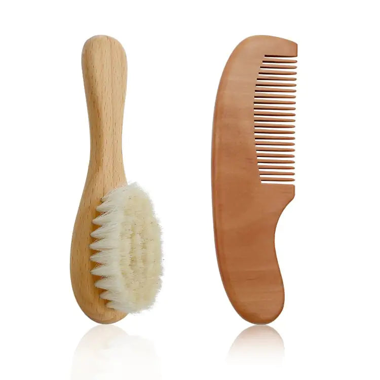 Baby Wool Brush Set for Baby Shower and Grooming