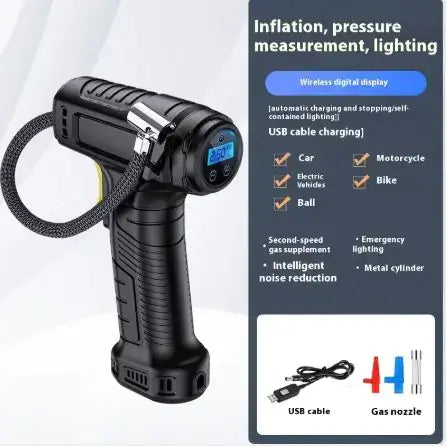 Multifunctional Handheld Wireless Digital Inflator with Intelligent Display – Portable Car Tire Air Pump