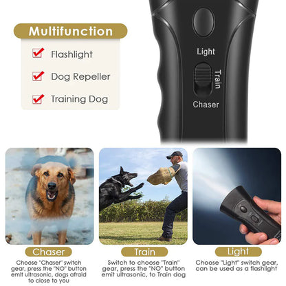 Three-in-One Ultrasonic Dog Barking Training Device