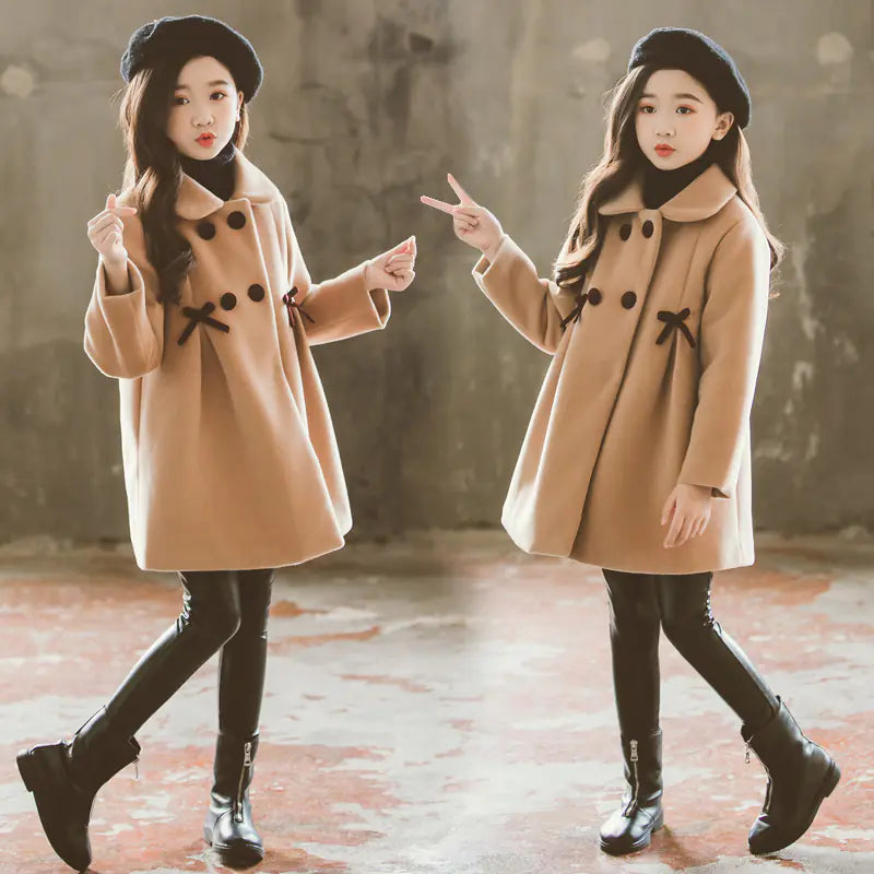 Mid-Length Princess Style Woolen Coat