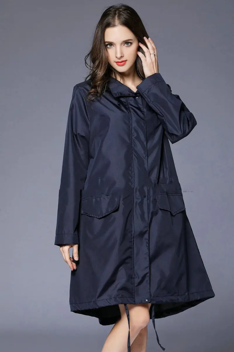 Waterproof Breathable One-Piece Hiking Raincoat