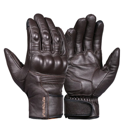Winter Thickened Leather Motorcycle Riding Gloves