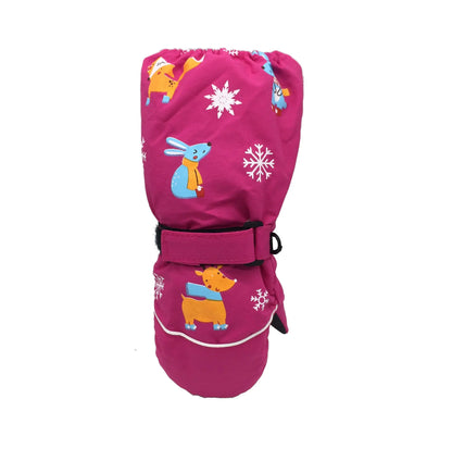 Children's Thickened Ski Gloves with Deer Rabbit Print