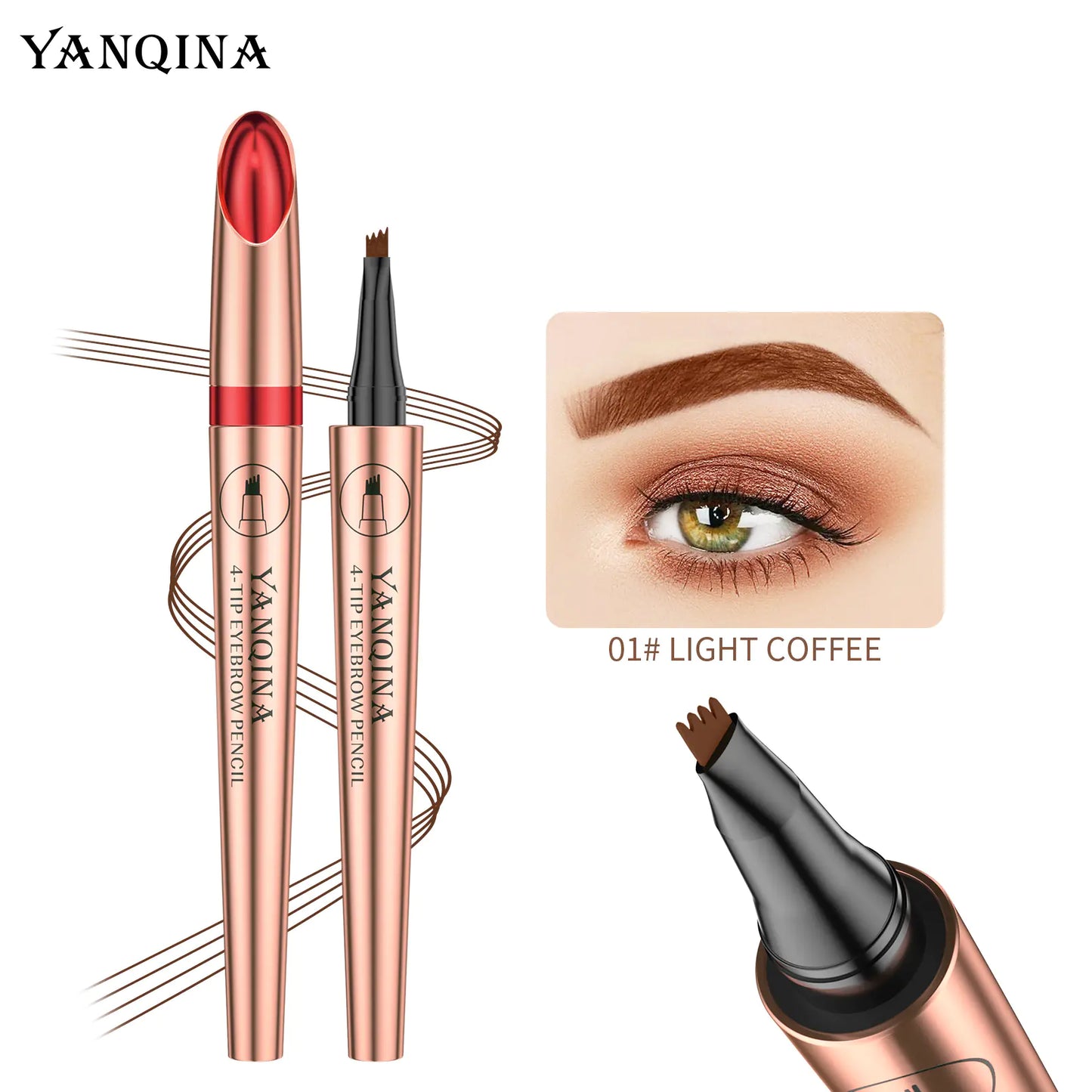 YANQINA Waterproof Liquid Eyebrow Pencil for Brows