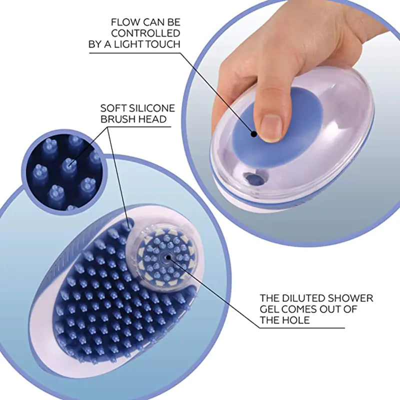 2 in 1 Pet Bath Brush and Grooming Comb for Dogs/Cats