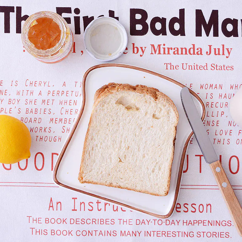 Ceramic Breakfast Bread Plate - Gift Flat Dish