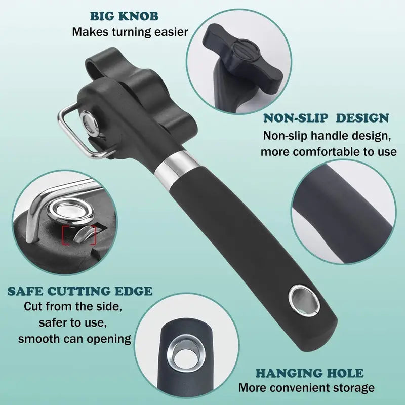 Stainless Steel Manual Can Opener with Ergonomic Handle