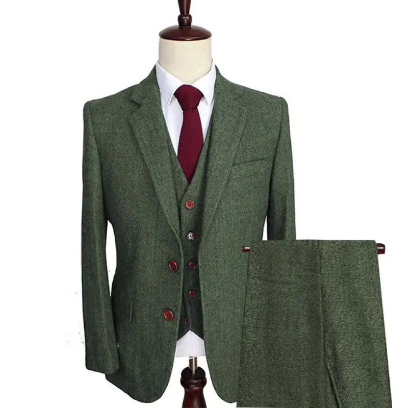 Men's Wool Tweed Tuxedo and Suit Set