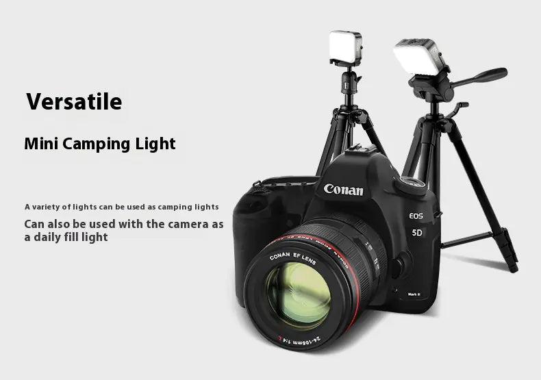 Mini LED Camp Lamp, 4000mAh Solar Rechargeable