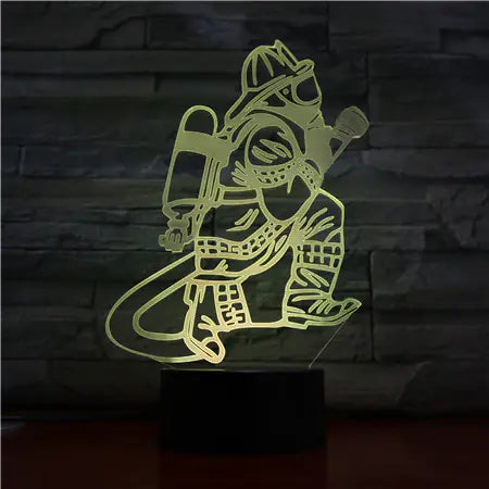 Firefighter 3D Night Light and Desk Lamp