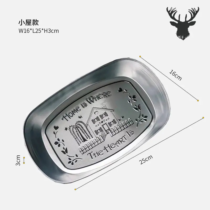 Outdoor Camping Fruit Tray - Vintage Metal Snack Plate