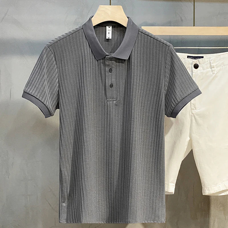 Men's High-End Polo Shirt - Summer Short Sleeve Stylish Lapel Tee