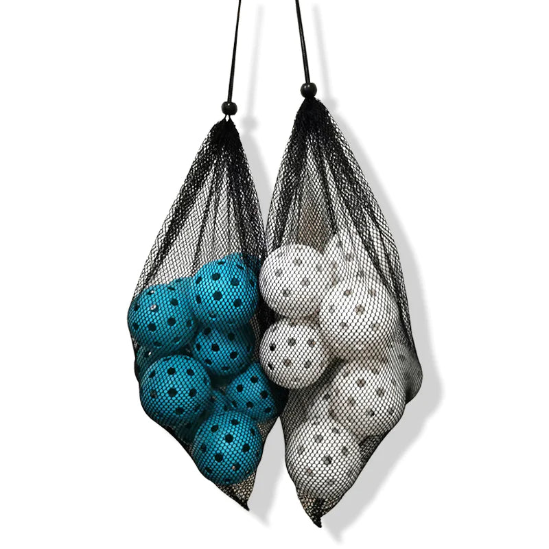 12-Pack 74mm 40-Hole Plastic Pickleball Balls with Net Bag – Assorted Colors