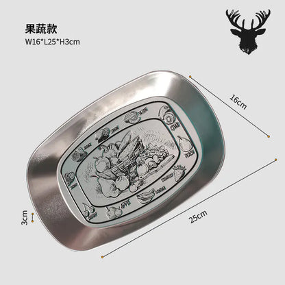 Outdoor Camping Fruit Tray - Vintage Metal Snack Plate