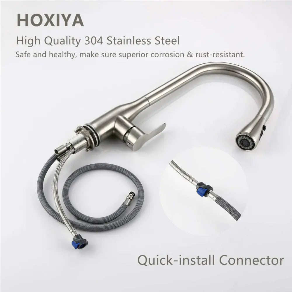 Brushed Nickel High Arc Kitchen Faucet