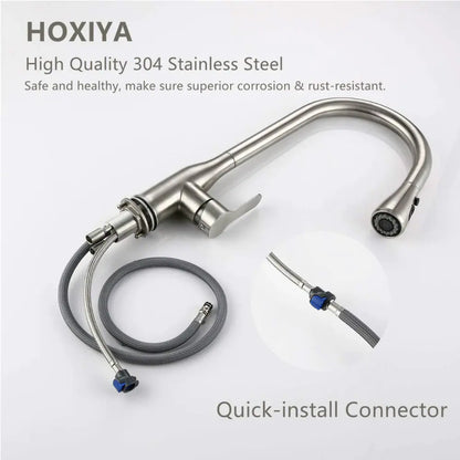 Brushed Nickel High Arc Kitchen Faucet
