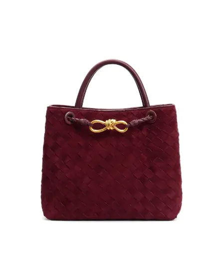 Matte Leather Woven Handbag